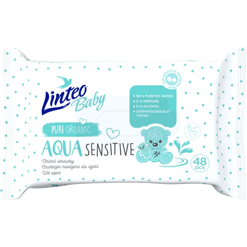 Linteo Baby Aqua Sensitive detské jemné vlhčené obrúsky 48 ks