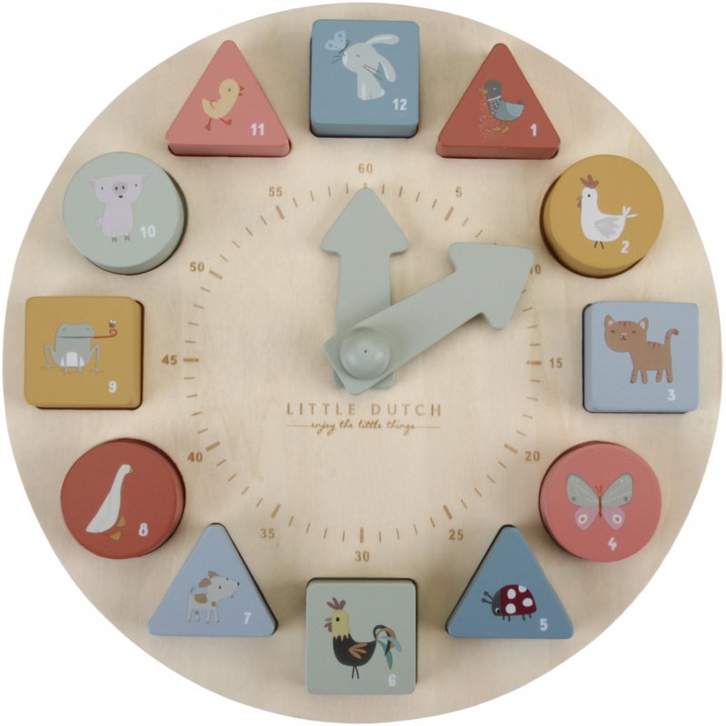 Little Dutch Puzzle clock hračka z dreva 2 y 1 ks