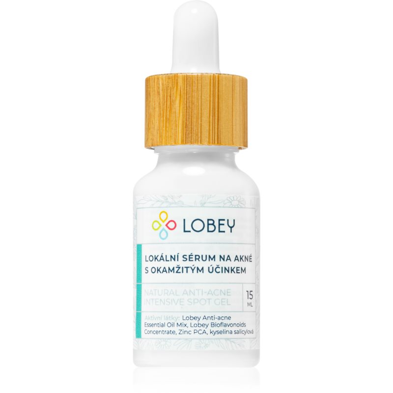 Lobey Skin Care Lokální sérum na akné s okamžitým účinkem lokálna starostlivosť proti akné 15 ml