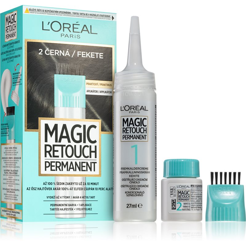 L’Oréal Paris Magic Retouch Permanent tónovacia farba na odrasty s aplikátorom odtieň 2 BLACK 1 ks