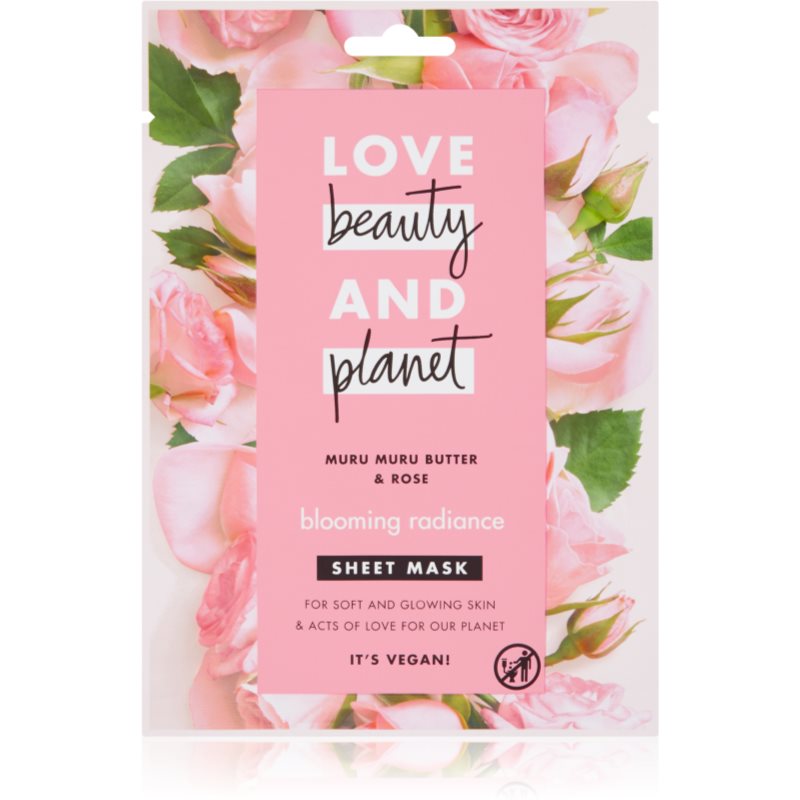 Love Beauty  Planet Blooming Radiance Muru Muru Butter  Rose plátenná maska pre rozjasnenie pleti 21 ml