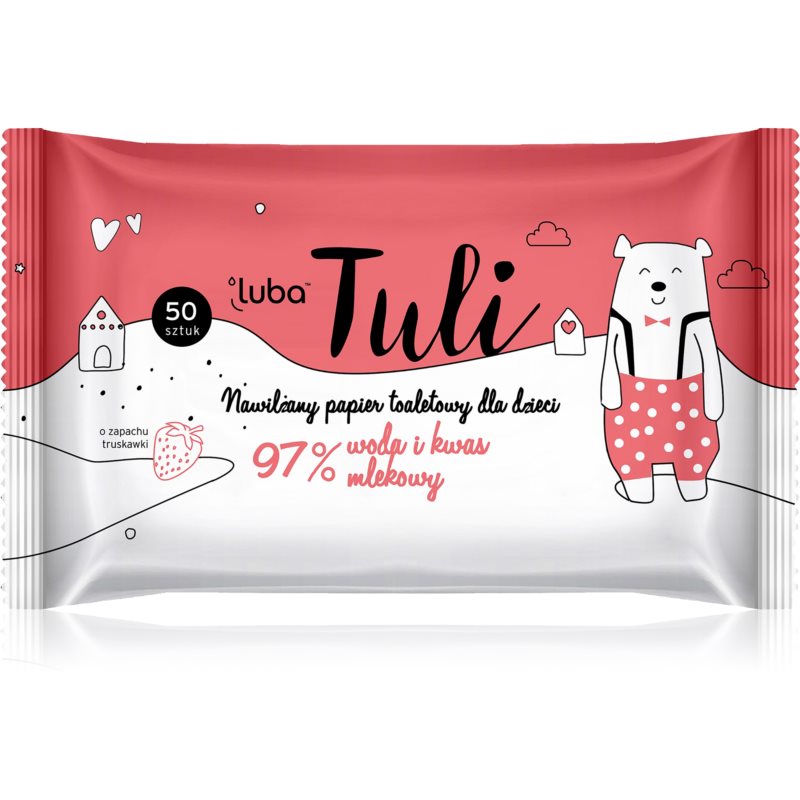 Luba Tuli Lactic acid vlhčený toaletný papier s kyselinou mliečnou pre deti Strawberry 50 ks