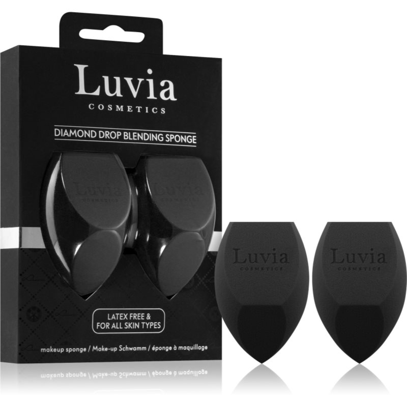 Luvia Cosmetics Diamond Drop Blending Sponge Set multifunkčná hubka na mejkap duo farba Black 2 ks