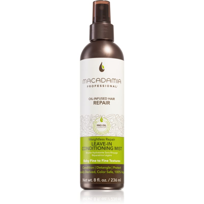 Macadamia Natural Oil Weightless Repair hydratačná hmla pre nepoddajné a krepovité vlasy 236 ml