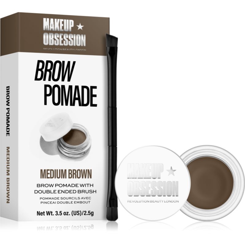 Makeup Obsession Brow Pomade pomáda na obočie odtieň Medium Brown 2.5 g