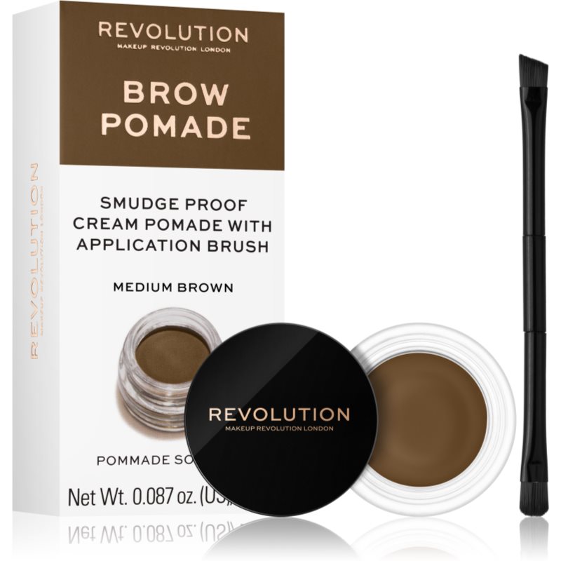 Makeup Revolution Brow Pomade pomáda na obočie odtieň Medium Brown 2.5 g