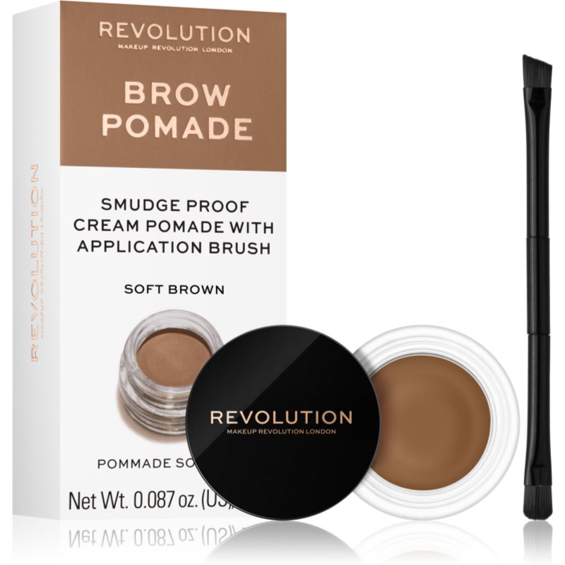 Makeup Revolution Brow Pomade pomáda na obočie odtieň Soft Brown 2.5 g