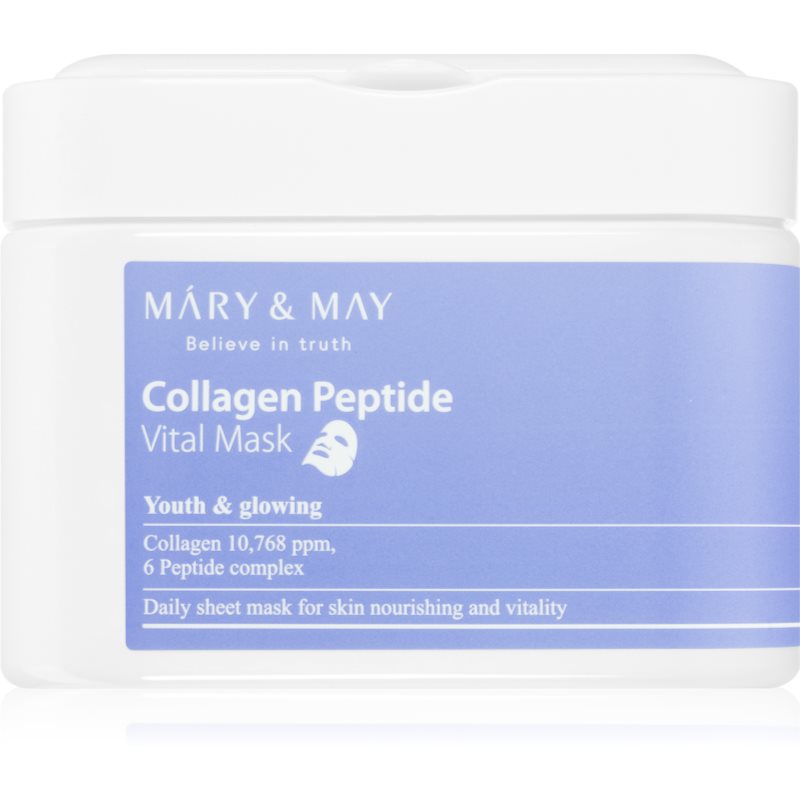 MARY  MAY Collagen Peptide Vital Mask sada plátenných masiek s protivráskovým účinkom 30 ks