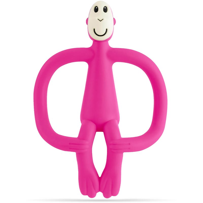 Matchstick Monkey Teething Toy and Gel Applicator hryzadielko s kefkou 2 v 1 Pink 1 ks