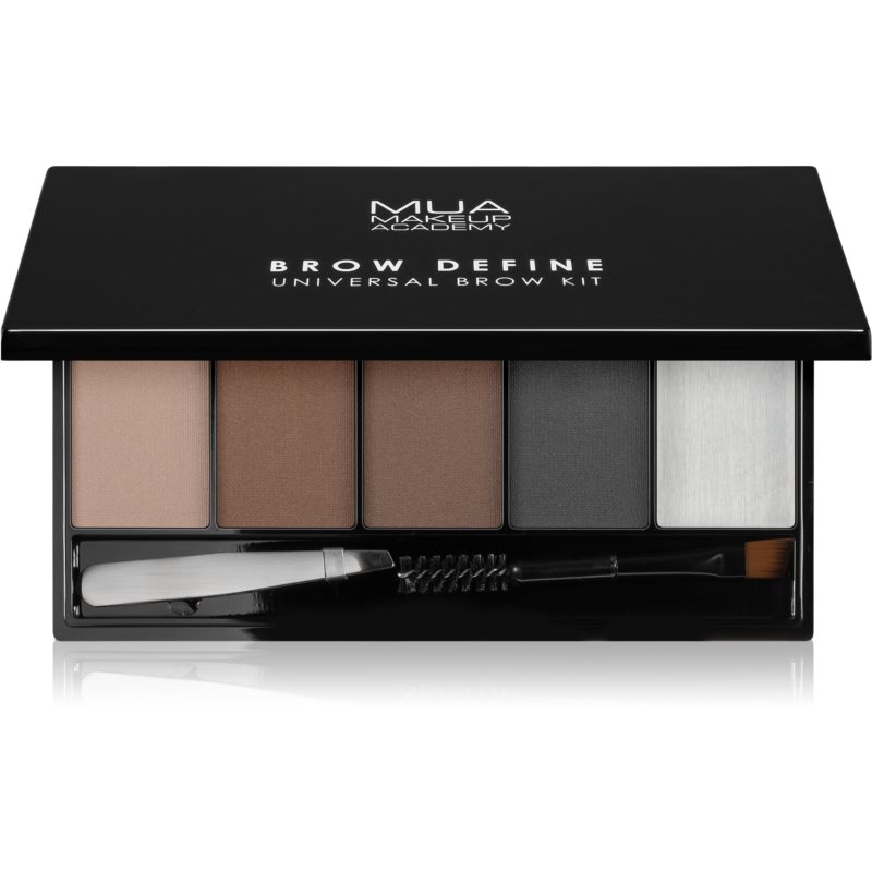 MUA Makeup Academy Brow Define paletka púdrových tieňov na obočie s aplikátorom 1 ks