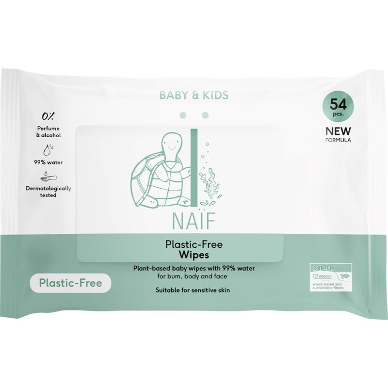 Naif Baby  Kids Plastic Free Wipes vlhčené obrúsky pre deti od narodenia 54 ks