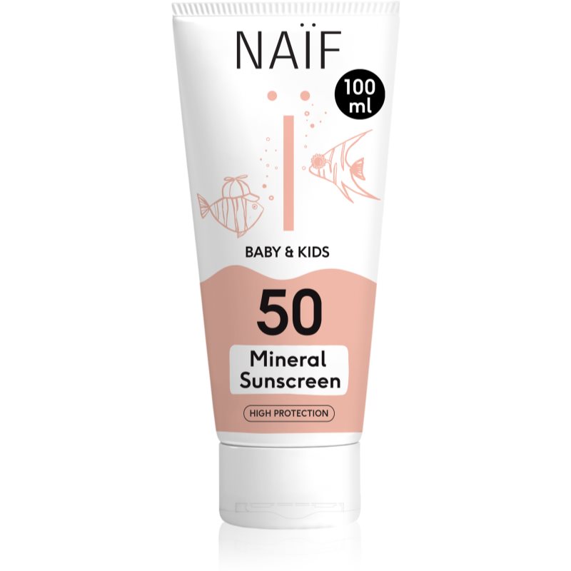 Naif Baby  Kids Mineral Sunscreen SPF 50 ochranný krém na opaľovanie pre bábätká a deti SPF 50 100 ml