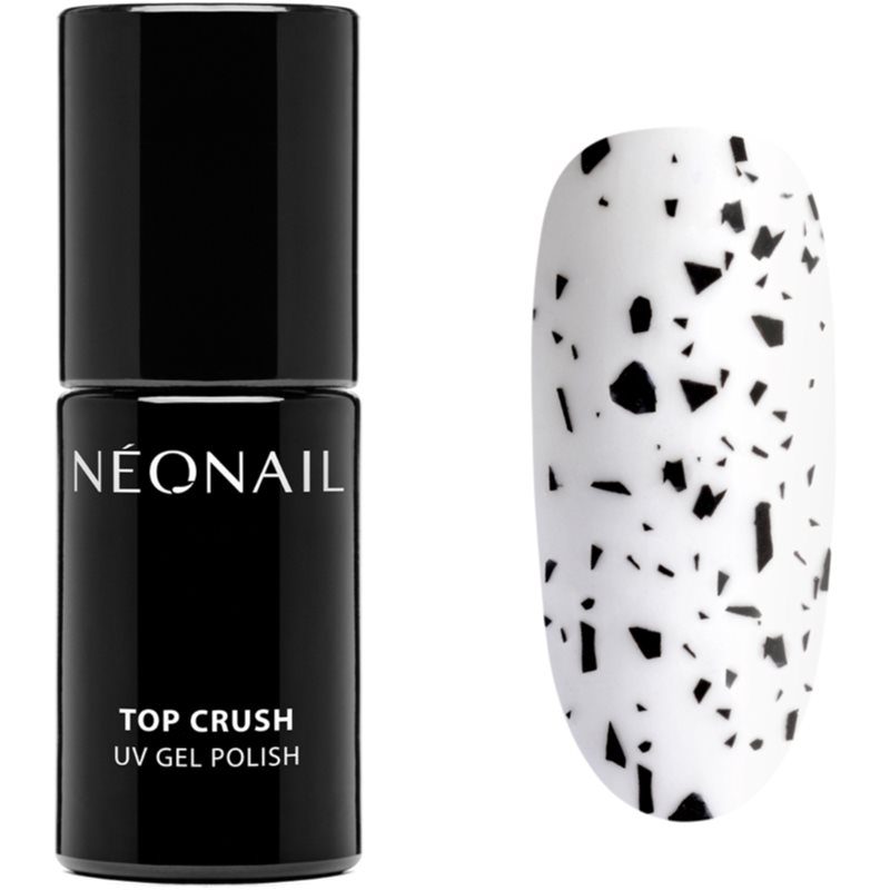 NEONAIL Top Crush vrchný lak na nechty s použitím UVLED lampy odtieň Black Gloss 7,2 ml