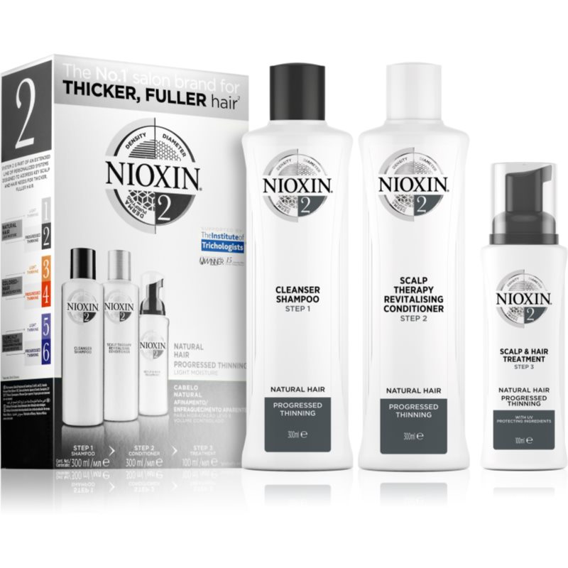 Nioxin System 2 Natural Hair Progressed Thinning darčeková sada (proti vypadávániu vlasov) unisex