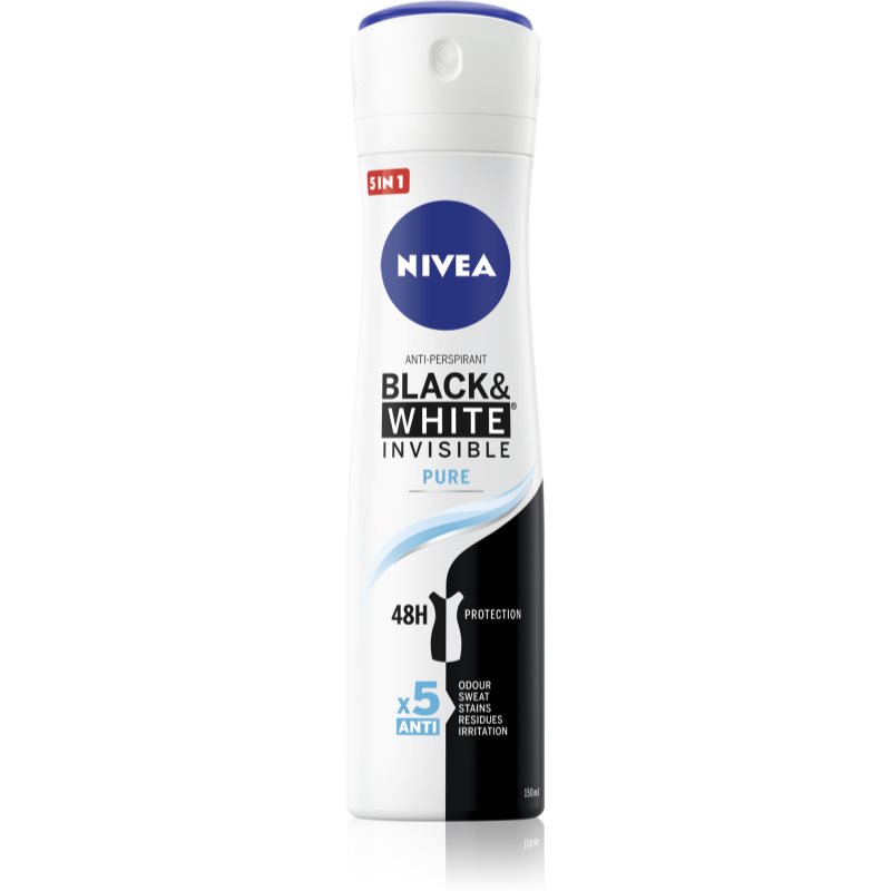 Nivea Invisible Black  White Pure antiperspirant deodorant proti bielym a žltým škvrnám 150 ml