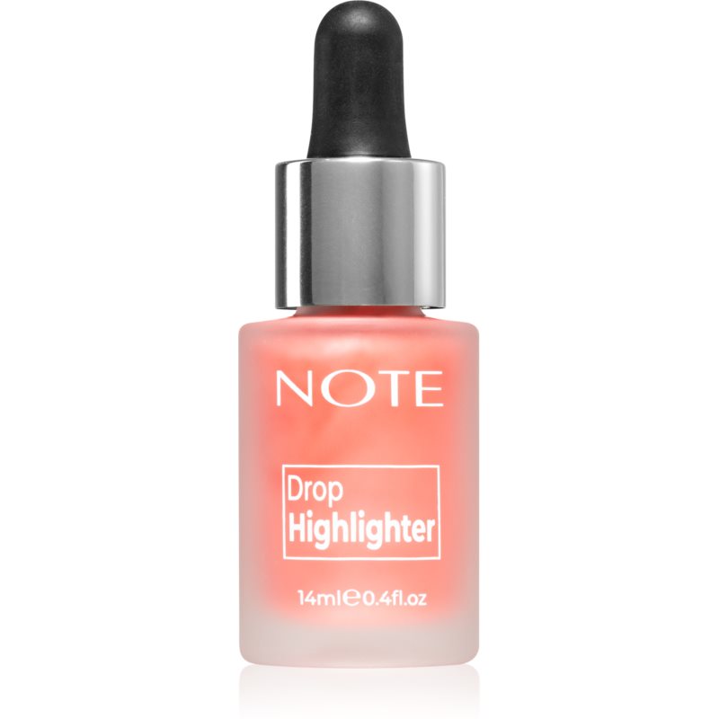 Note Cosmetique Drop Highlighter tekutý rozjasňovač s kvapkadlom 01 Pearl Rose 14 ml