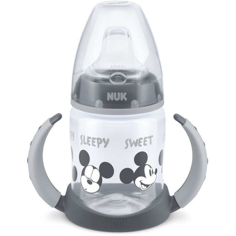 NUK First Choice Mickey Mouse tréningový hrnček s držadlami 6m Grey 150 ml