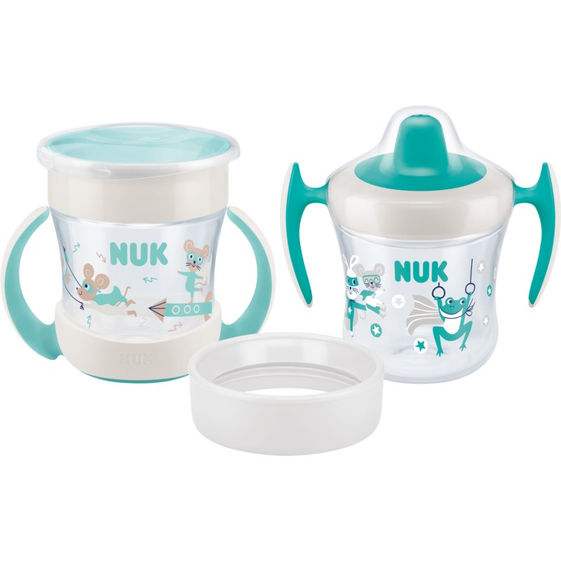 NUK Mini Cups Set MintTurquoise hrnček 3v1 6m Neutral 160 ml