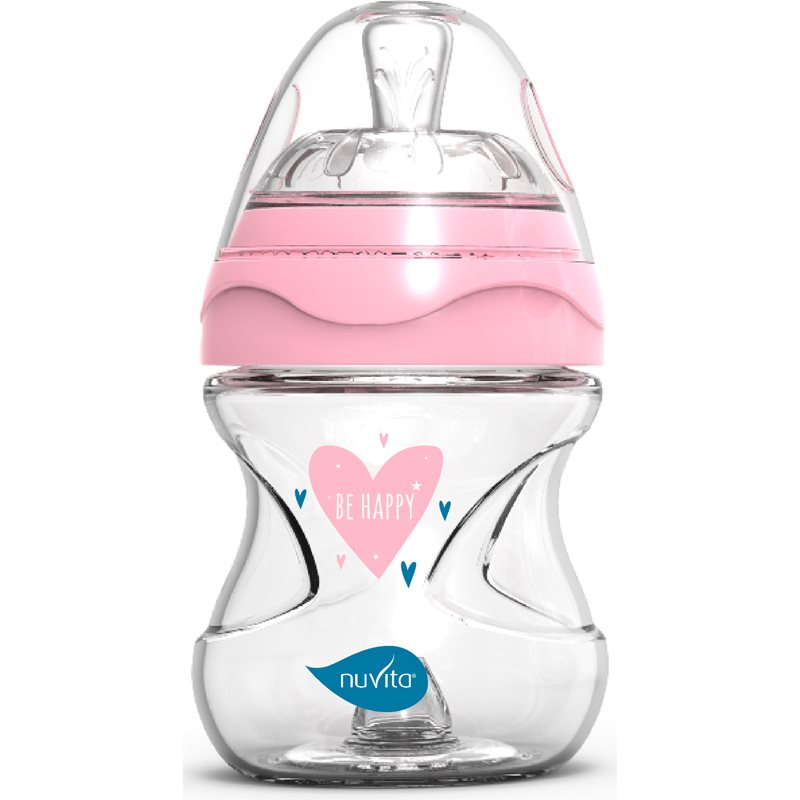Nuvita Glass bottle Pink dojčenská fľaša GlassPink 140 ml