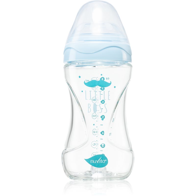 Nuvita Glass bottle Blue dojčenská fľaša 240 ml