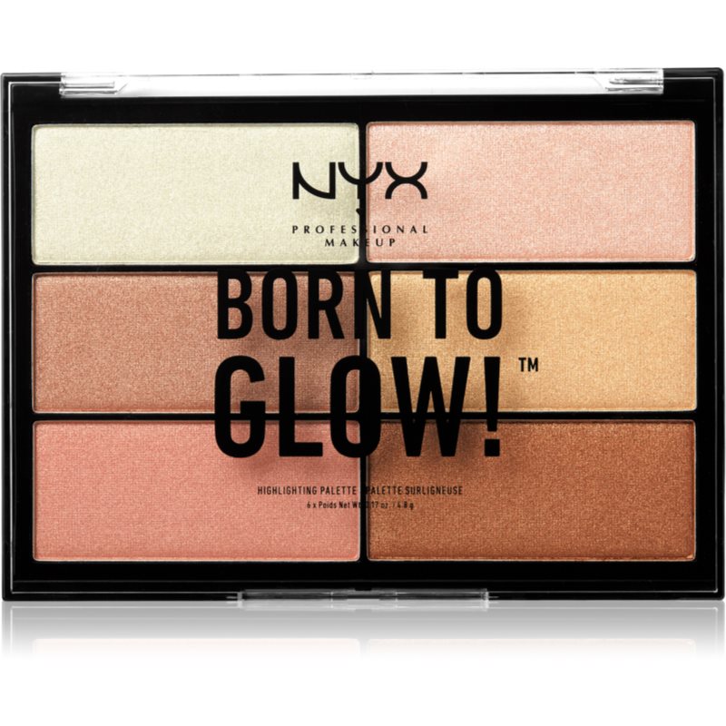 NYX Professional Makeup Born To Glow paletka rozjasňovačov odtieň 01 6x4,8 g