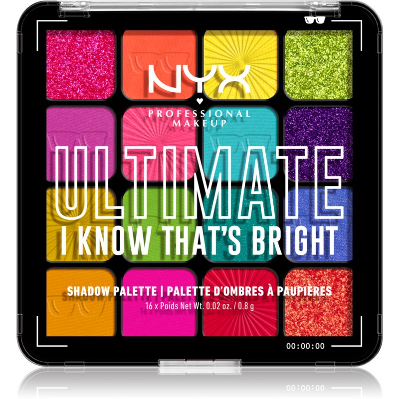 NYX Professional Makeup Ultimate Shadow Palette očné tiene odtieň I Know Thats Bright 16 ks