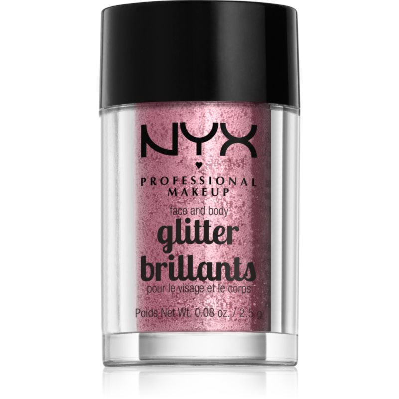 NYX Professional Makeup Face  Body Glitter Brillants Glitre na tvár i telo odtieň 02 Rose 2.5 g