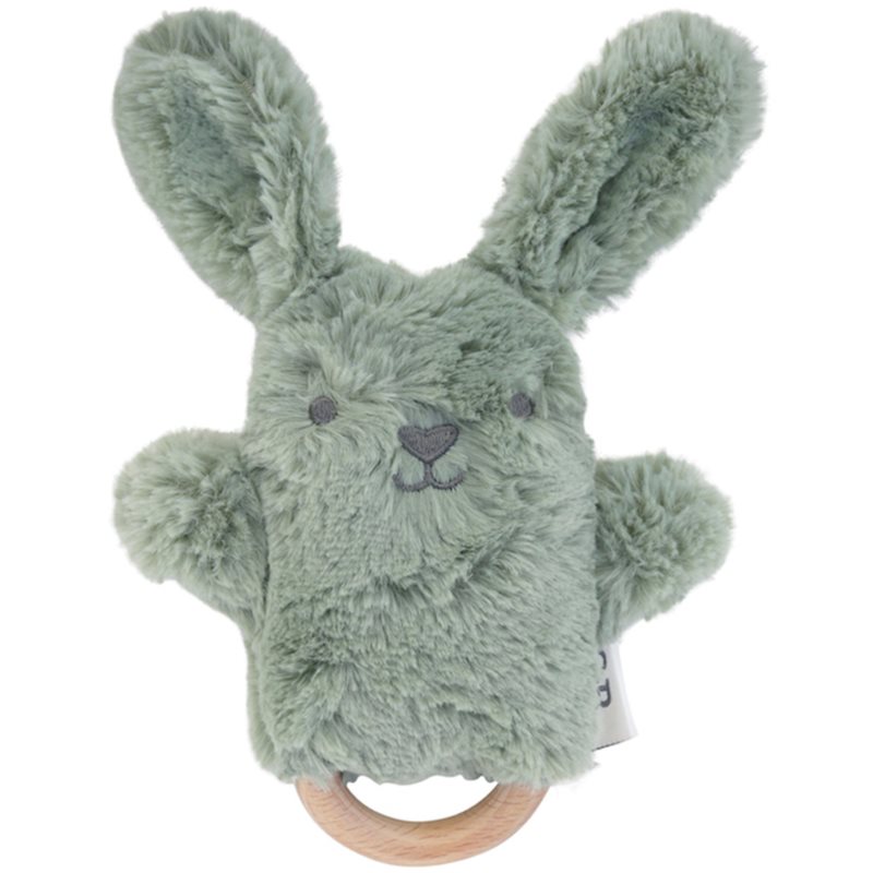 O.B Designs Bunny Soft Rattle Toy plyšová hračka s hrkálkou Sage 3m 1 ks