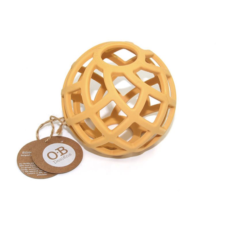 O.B Designs Eco-Friendly Teether Ball hryzadielko Tumeric 3m 1 ks