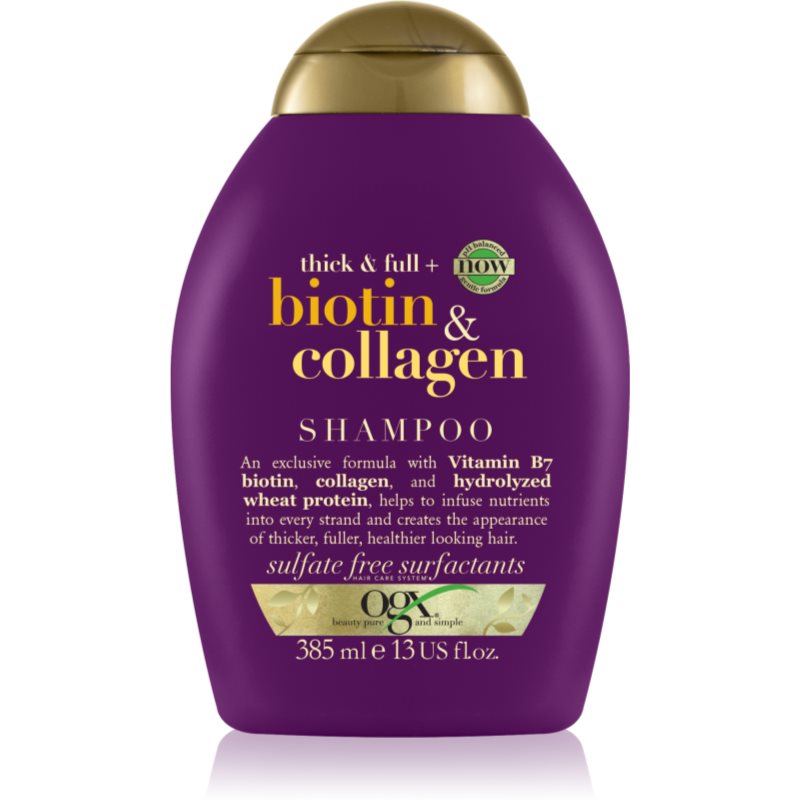 OGX Biotin  Collagen zhusťujúci šampón pre objem vlasov 385 ml