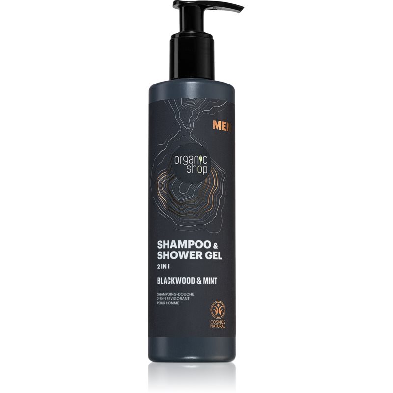 Organic Shop Men Blackwood  Mint šampón a sprchový gél 2 v 1 pre mužov 280 ml