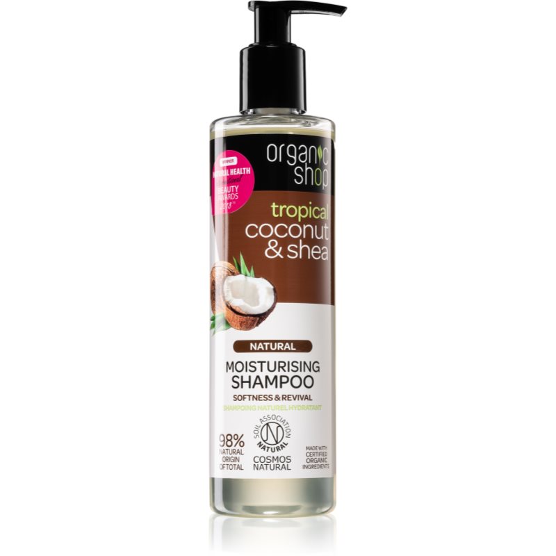 Organic Shop Natural Coconut  Shea hydratačný šampón pre suché a poškodené vlasy 280 ml