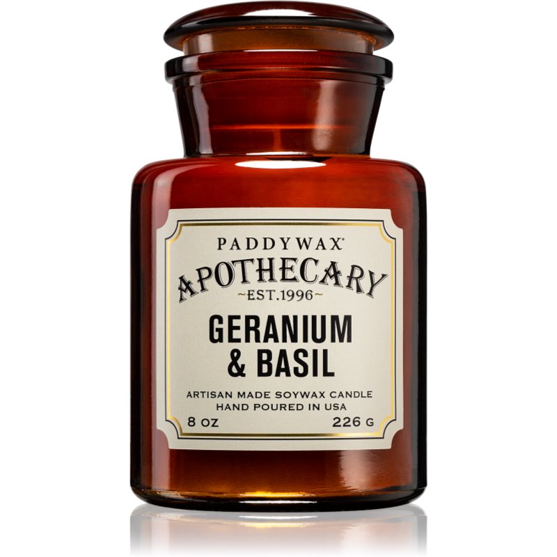 Paddywax Apothecary Geranium  Basil vonná sviečka 226 g