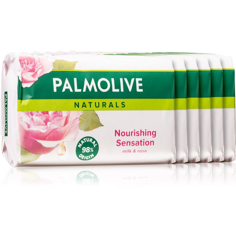 Palmolive Naturals Milk  Rose tuhé mydlo s vôňou ruží 6x90 g