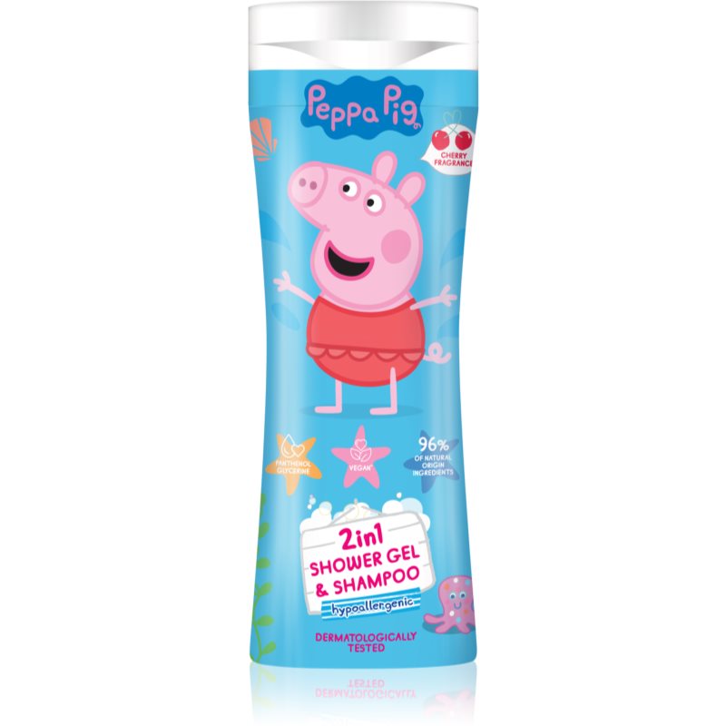 Peppa Pig Shower gel  Shampoo sprchový gél a šampón 2 v 1 pre deti Cherry 300 ml