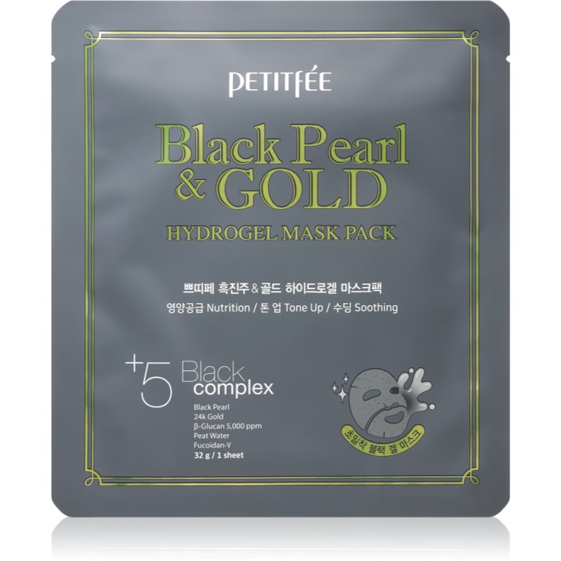 Petitfée Black Pearl  Gold intenzívna hydrogélová maska s 24karátovým zlatom 32 g
