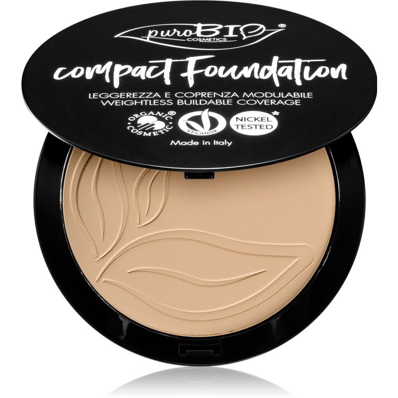 puroBIO Cosmetics Compact Foundation kompaktný púdrový make-up SPF 10 odtieň 02 9 g