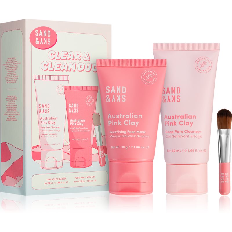 Sand  Sky Australian Pink Clay Clear  Clean Duo sada pre starostlivosť o pleť