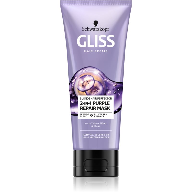Schwarzkopf Gliss Blonde Hair Perfector regeneračná maska na vlasy pre zosvetlené alebo melírované vlasy 200 ml
