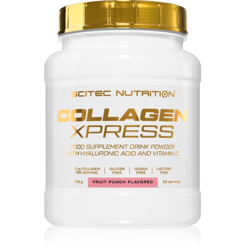Scitec Nutrition Collagen Xpress prášok pre správne fungovanie organizmu a normálny stav vlasov a nechtov príchuť Fruit Punch 475 g
