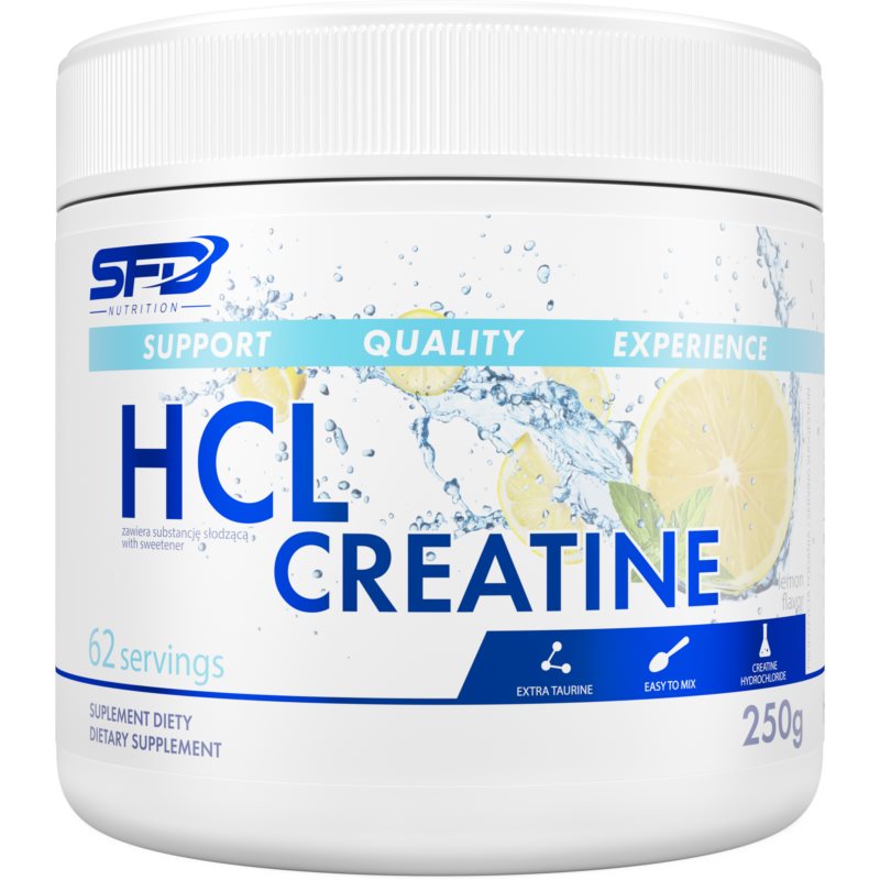 SFD Nutrition Creatine HCl podpora tvorby svalovej hmoty príchuť Lemon 250 g