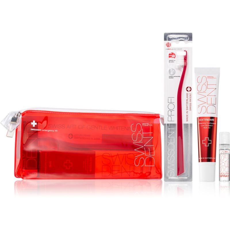 Swissdent Emergency Kit Red sada zubnej starostlivosti (pre šetrné bielenie a ochranu zubnej skloviny)