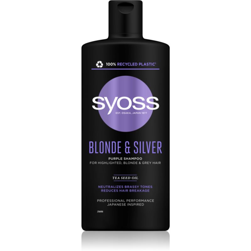 Syoss Blonde  Silver fialový šampón pre blond a šedivé vlasy 440 ml