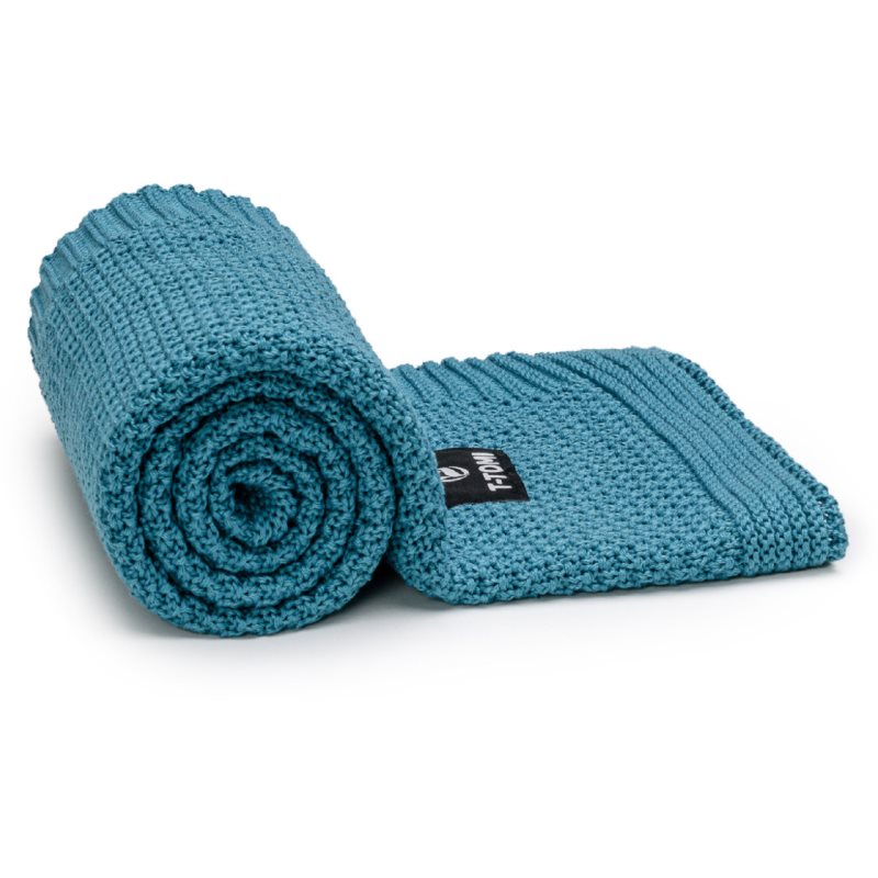 T-TOMI Knitted Blanket Petrol blue pletená deka 80x100 cm