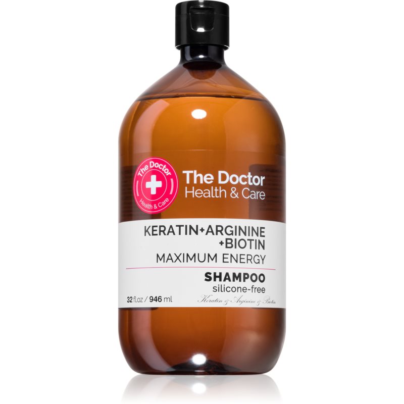 The Doctor Keratin  Arginine  Biotin Maximum Energy keratínový šampón pre posilnenie a lesk vlasov 946 ml
