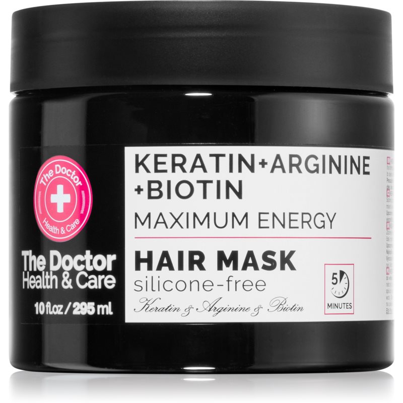 The Doctor Keratin  Arginine  Biotin Maximum Energy keratínova maska na vlasy 295 ml