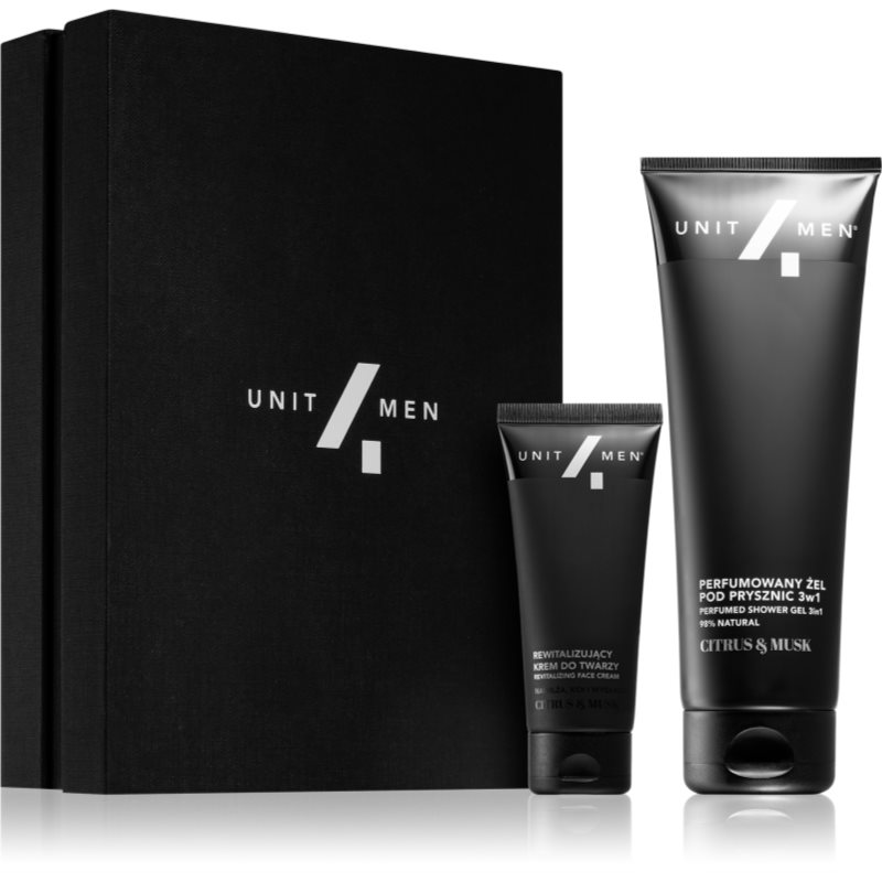 Unit4Men Revitalizing set Citrus  Musk darčeková sada na tvár, telo a vlasy pre mužov
