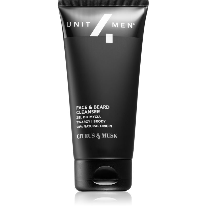 Unit4Men Face  Beard Cleanser CitrusMusk umývací gél na tvár a fúzy 150 ml