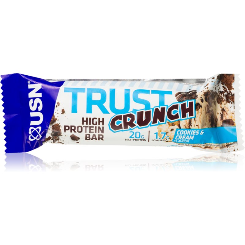 USN Trust Crunch proteínová tyčinka príchuť Cookies  Cream 60 g