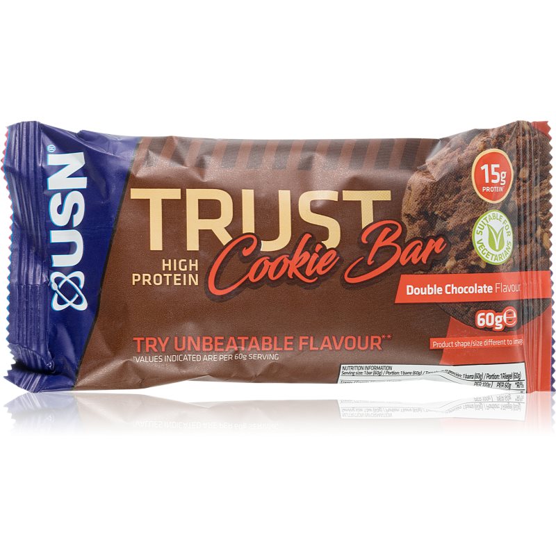 USN Trust Cookie Bar proteínová tyčinka príchuť Double Chocolate 60 g